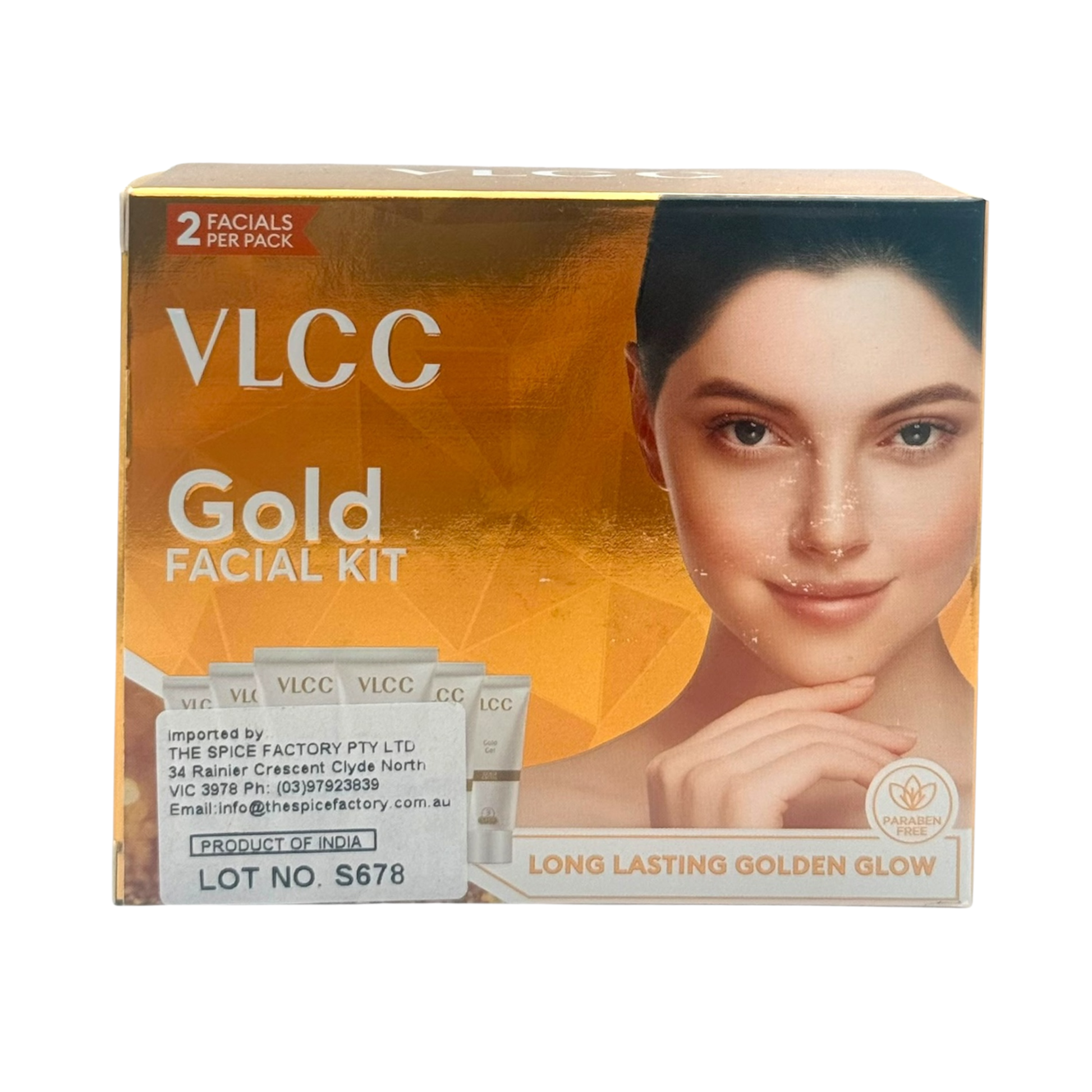 VLCC Gold Facial Kit 60g | Long-Lasting Golden Glow | 2 Facials Per Pack