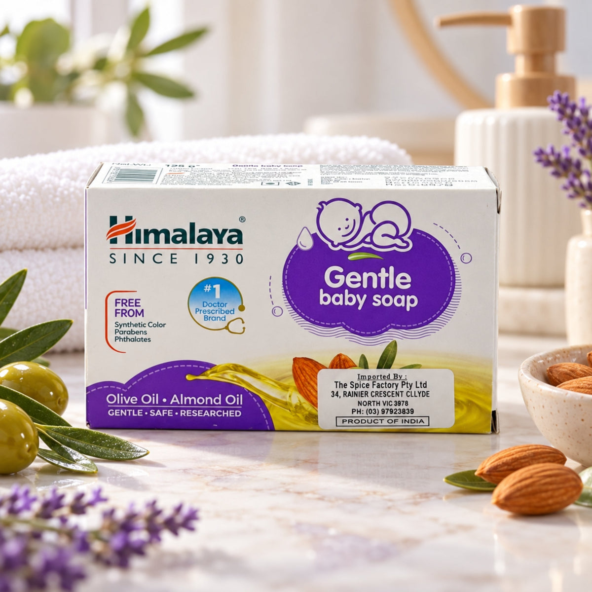 Himalaya Gentle Baby Soap 125g | With Olive Oil & Almond Oil | Free from Synthetic Colour