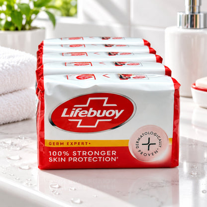 Lifebuoy Total Soap Red 125g x 4 | 100% Stronger Skin Protection
