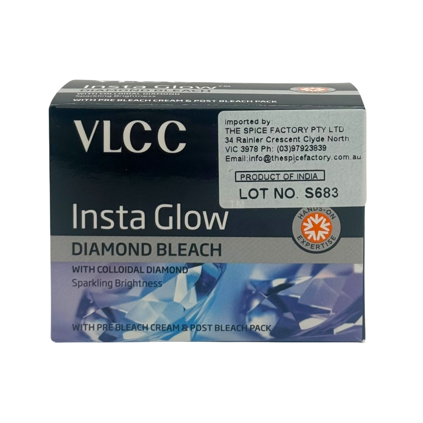VLCC Insta Glow Diamond Bleach 30g | With Pre-Bleach Cream & Post Bleach Pack