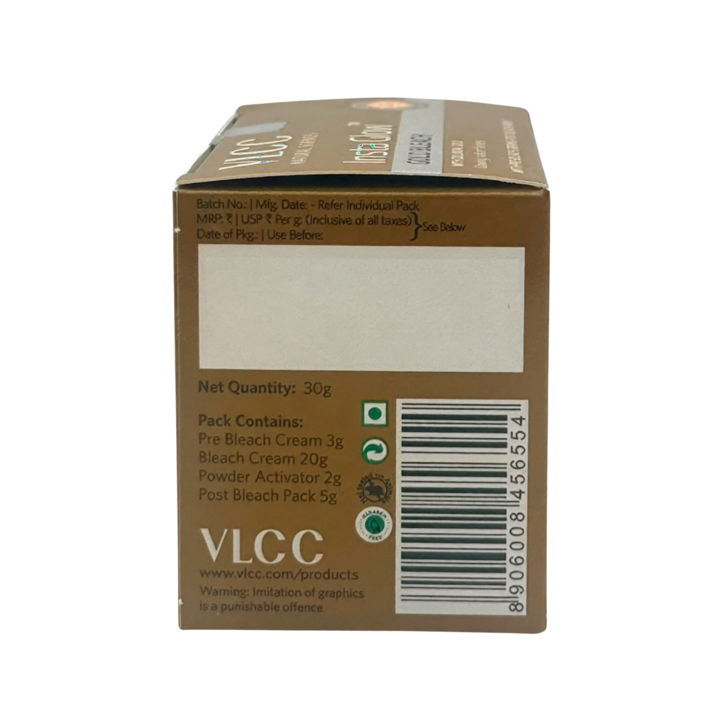 VLCC Insta Glow Gold Bleach 30g | With Pre-Bleach Cream & Post Bleach Pack