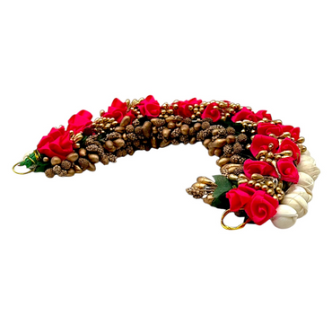 Artificial Floral Gajra with Pink Roses/ Elegant Traditional Hair Bun Accessory- (KB)- 9351235058429