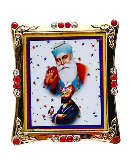 Car Stickon Acrylic Square Stand Guru Nanak Ji Guru Gobind Ji-9351235041476