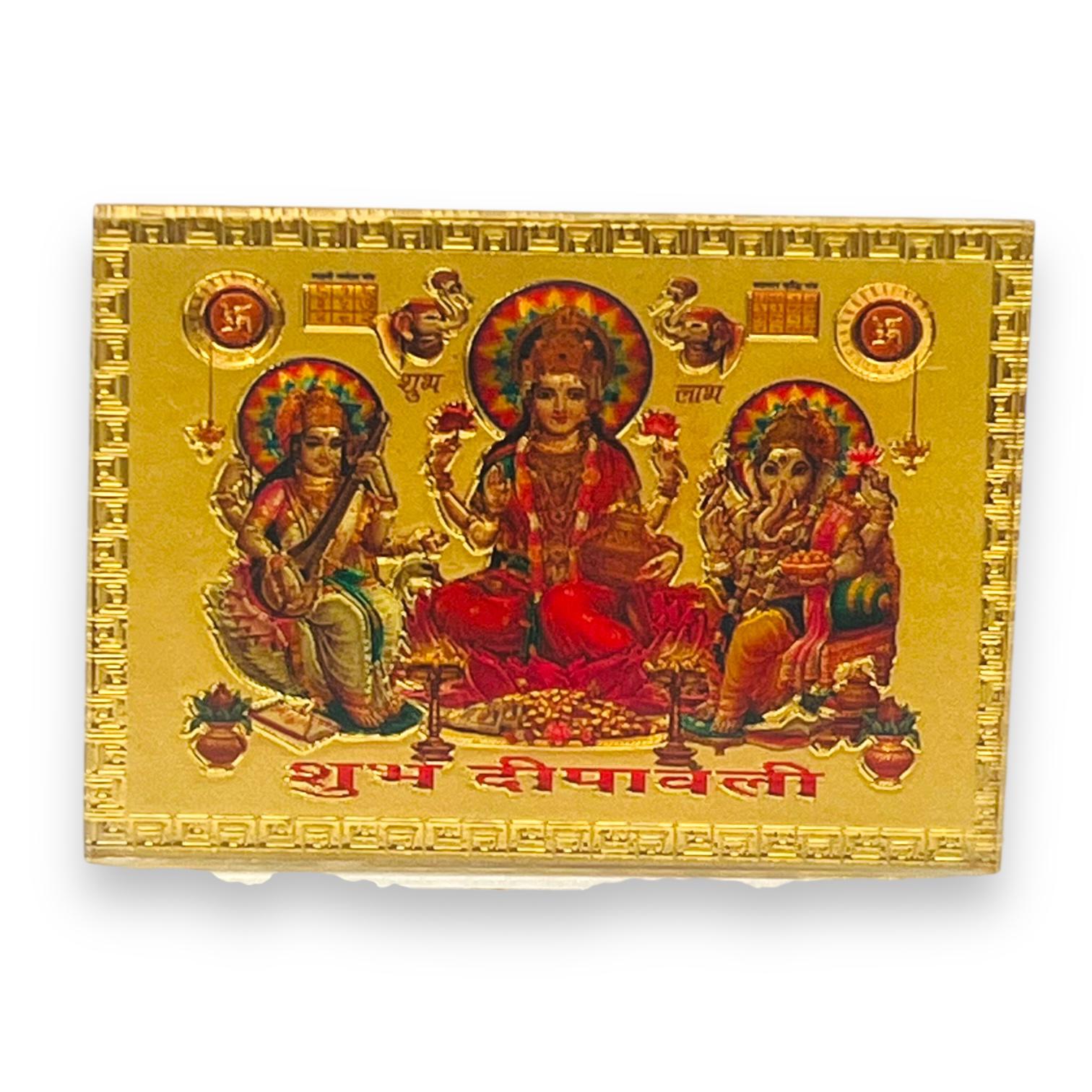 Car Stickon Golden Laxmi Ganesh & Saraswati ji-9351235040769