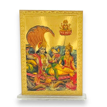 Car Stickon Golden Stand Vishnu Laxmi Ji -9351235041186