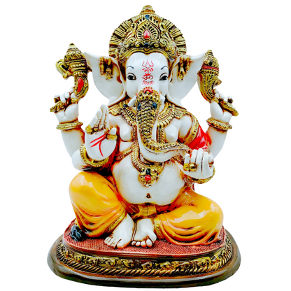 Chakkar Ganesh (7" X 5.5" X 9")-Indian Statue