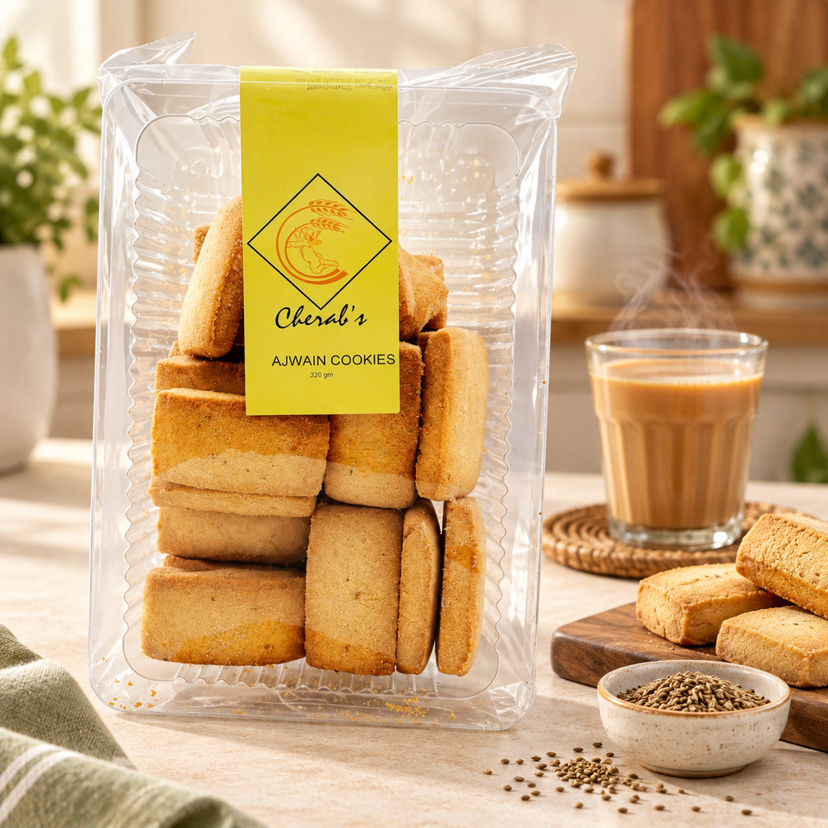Cherabs Ajwain Cookies 320Gm