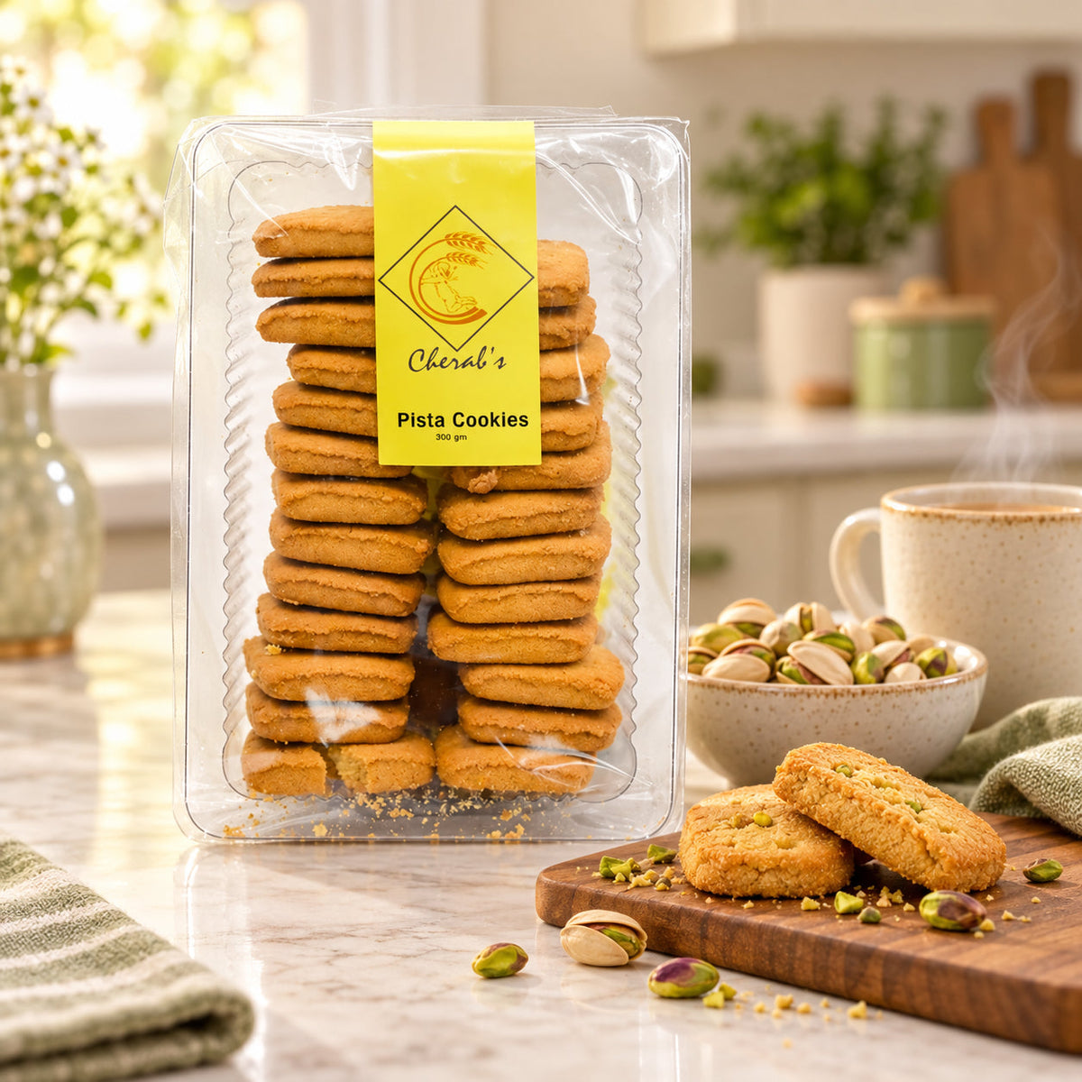 Cherabs Pista Cookies 300Gm