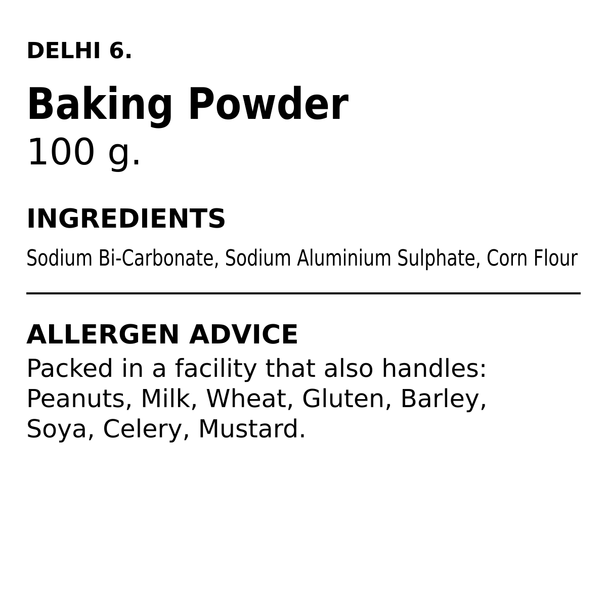 Delhi 6 Baking Powder 100g | Raising Agent | Baking Essential