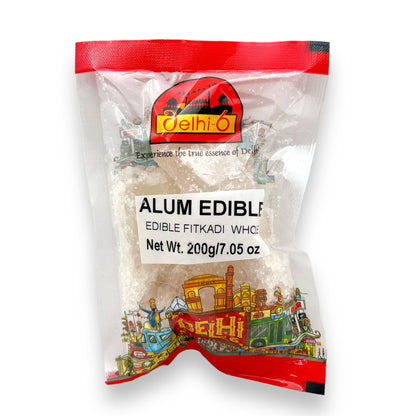 Delhi 6 Edible Alum / Fatkadi Whole | For Oral Health, Skin Care & Water Purification 200gm | HEA150 | 9351235046570
