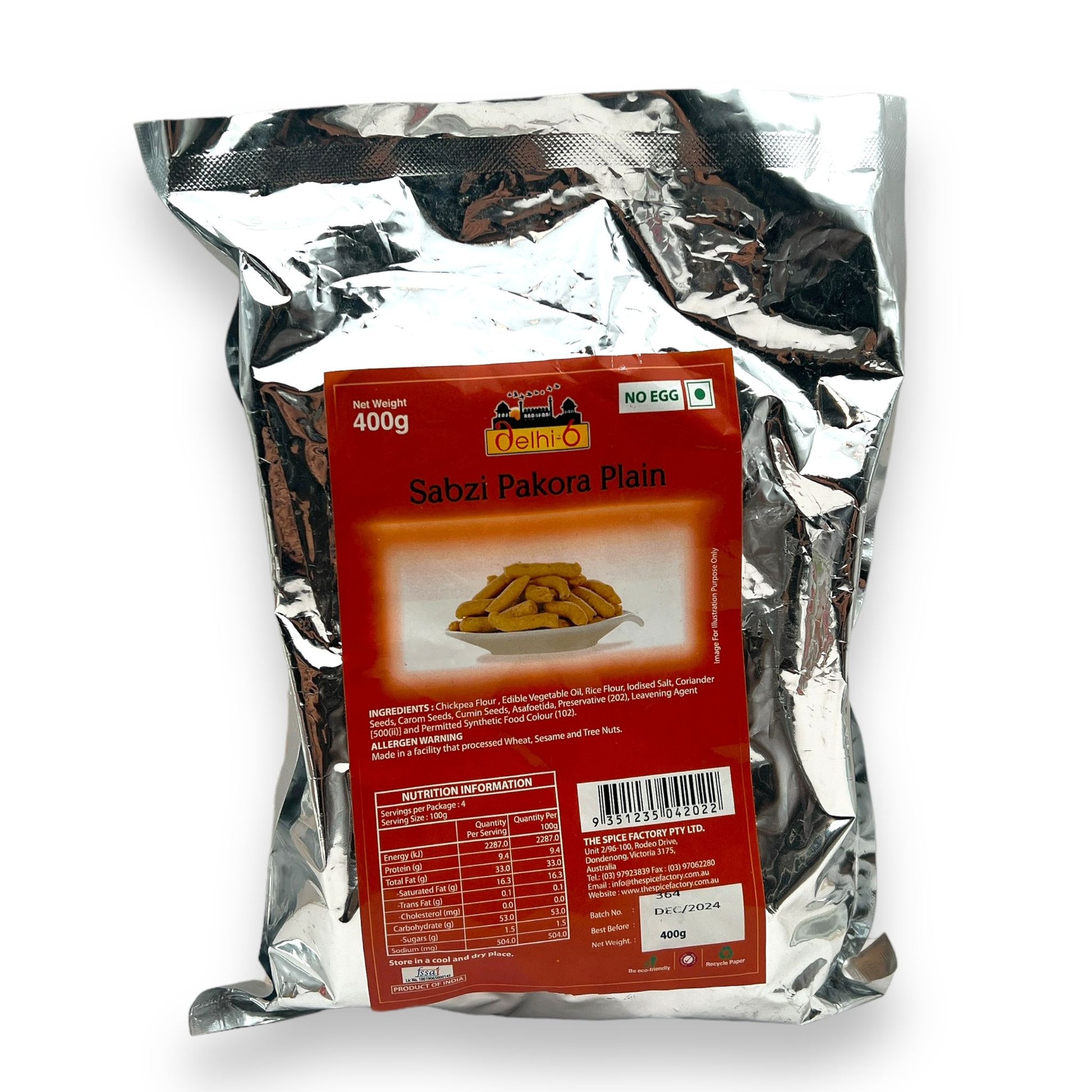 Delhi 6 Sabzi Pakora Plain 400g | Jar Packing | Ready to Eat Snack
