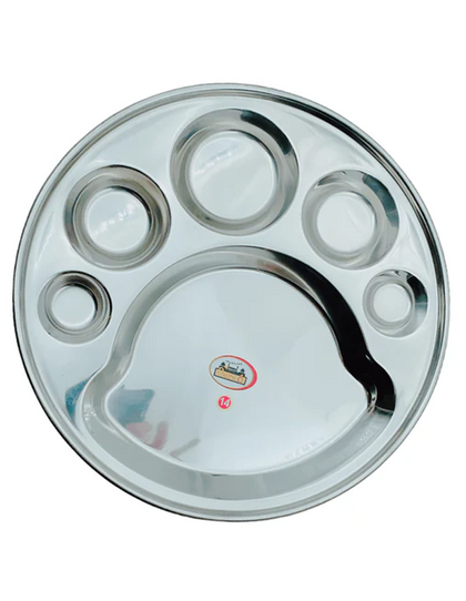 Delhi 6 Steel Divided Thali 6 Compartment (Minaxi) No. 14