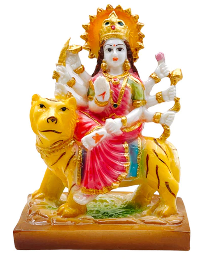 Durga (Shera Wali Mata) Idol/ Statue/ Murti Size-(4.75'' x 2.75'' x 6.5'')- Style 42