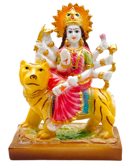 Durga (Shera Wali Mata) Idol/ Statue/ Murti Size-(4.75'' x 2.75'' x 6.5'')- Style 42