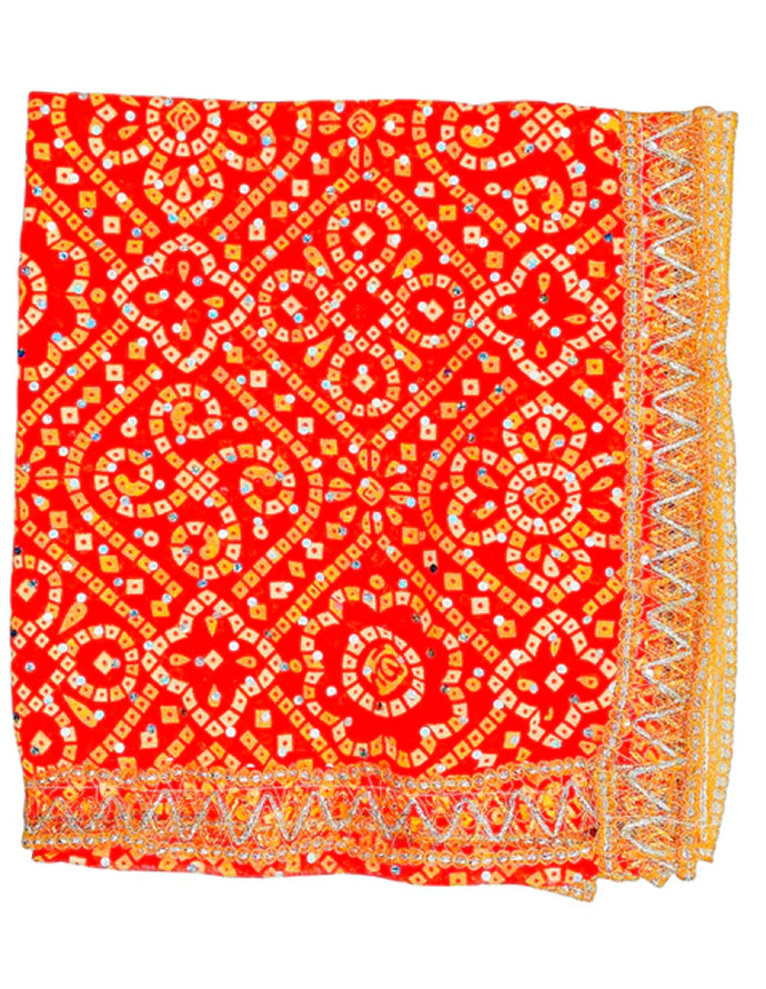Fancy Pooja Cloth/ Mata Puja Chunri (Bandhani 12'' x 20'')