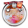 Steel Fancy Pooja Thali Laxmi Ganesh 12''