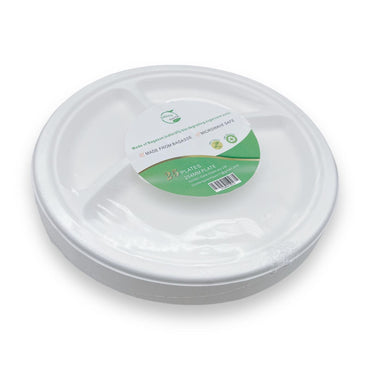 Green Earth 3 Compartment 10" Round 244MM Plate 25Pc