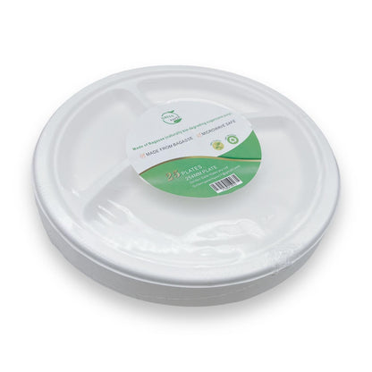 Green Earth 3 Compartment 10" Round 244MM Plate 25Pc