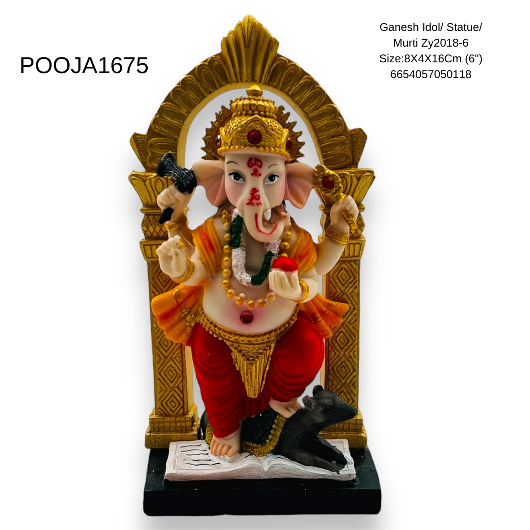 Ganesh Idol/ Statue/ Murti Zy2018-6 Size:8X4X16Cm (6")