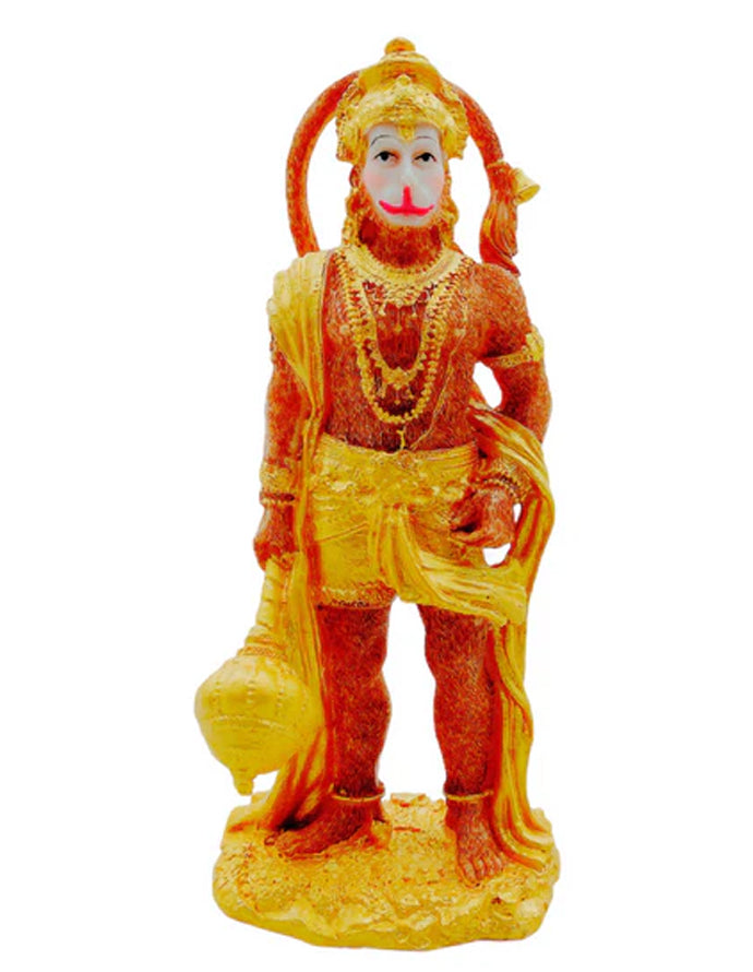 Golden Hanuman Idol/ Statue/ Murti F042 Size:9X7X21.5Cm  (9