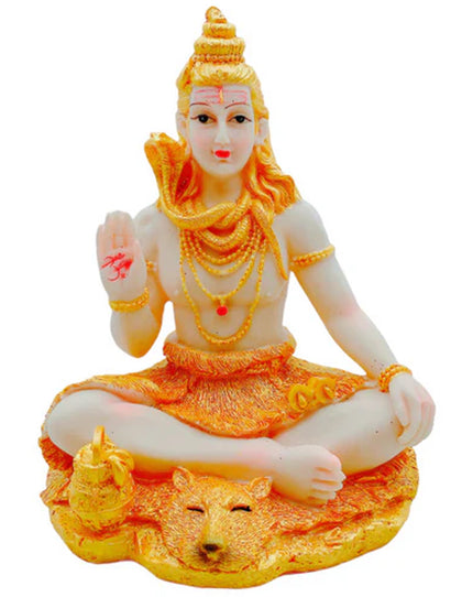 Golden Shiva Idol/ Statue/ Murti F140 Size:15.5X12.5X20.5Cm (8
