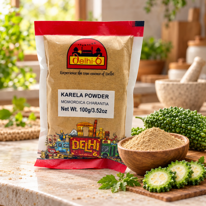 Delhi 6 Karela Powder 100g | Bitter Gourd Powder | Traditional Ayurvedic Herb | 100% Natural Herbal Product