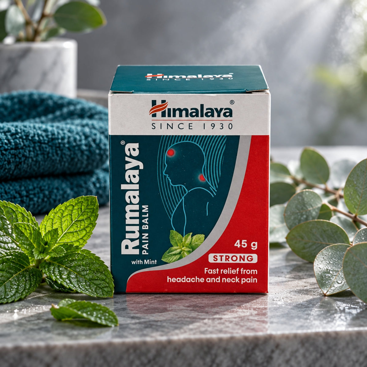 Himalaya Rumalaya Pain Balm Strong with Mint | Fast Relief from headache and neck Pain 45g