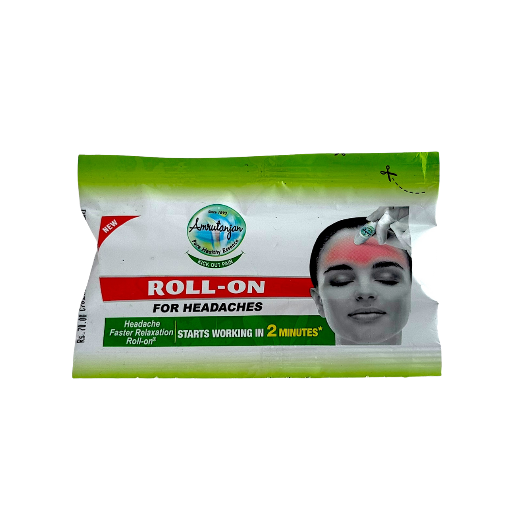 Amrutanjan Roll-On for Headaches | Faster Relaxation | Starts Working in 2 minutes Pain Balm 10ml