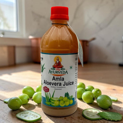 My Ayurveda Amla Aloevera Juice 500ml | Indian Gooseberry & Aloevera |100% Cold Processed & Natural