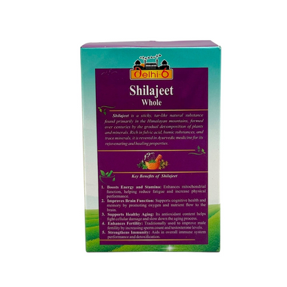 Delhi 6 Shilajeet/ Shilajit/ Pure Natural Whole/ Ayurvedic Herb to Improve Male Testosterone Levels, Reduce Inflammation, and Improve Exercise Performance 10g