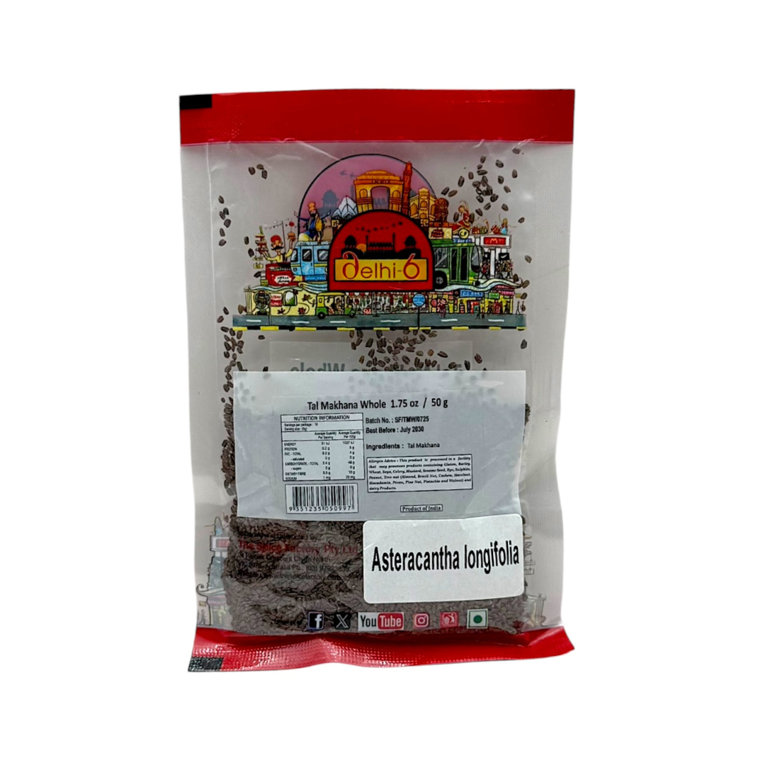 Delhi 6 Tal Makhana Whole/ Asteracantha longifolia/ Ayurvedic Herb for Rejuvenating, Beneficial for people with Heart conditions, High blood Pressure, Diabetes, and Obesity 100g