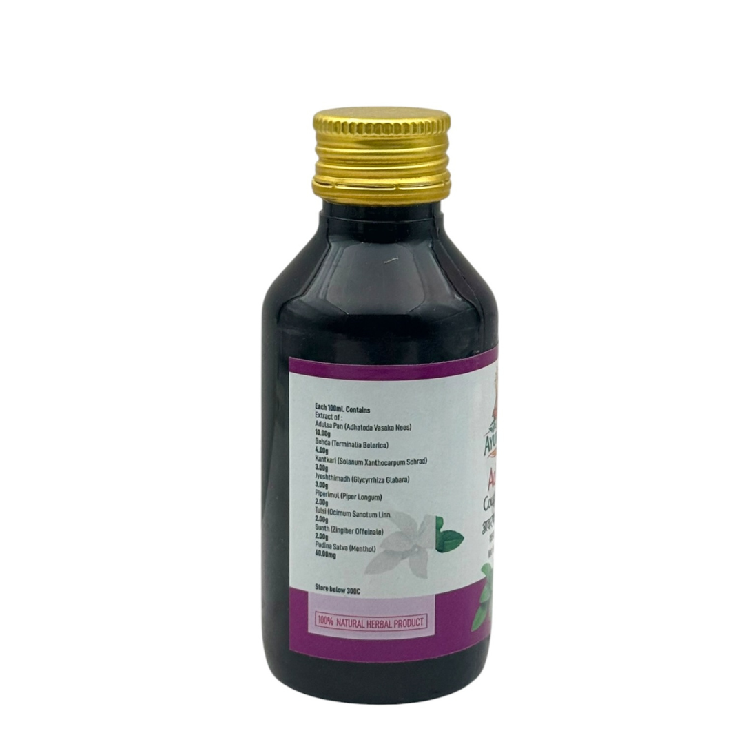 My Ayurveda Adulsa Cough Syrup 100ml with Ginger & Tulsi | 100% Natural Herbal Product