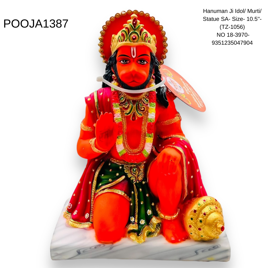 Hanuman Ji Idol/ Murti/ Statue SA- Size- 10.5''-  (TZ-1056) NO 18-3970- 9351235047904