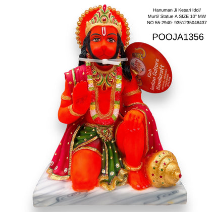 Hanuman Ji Kesari Idol/ Murti/ Statue A SIZE 10