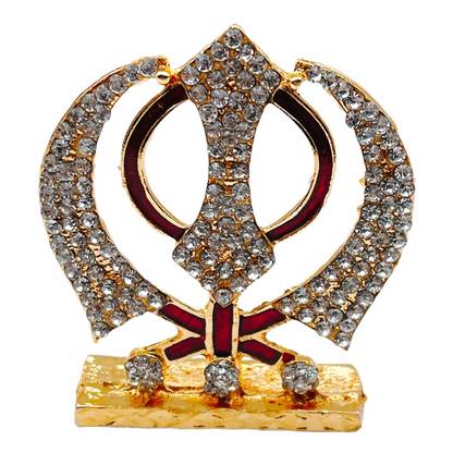 Khanda Car Stick On -3''- Gold (9351235029641)