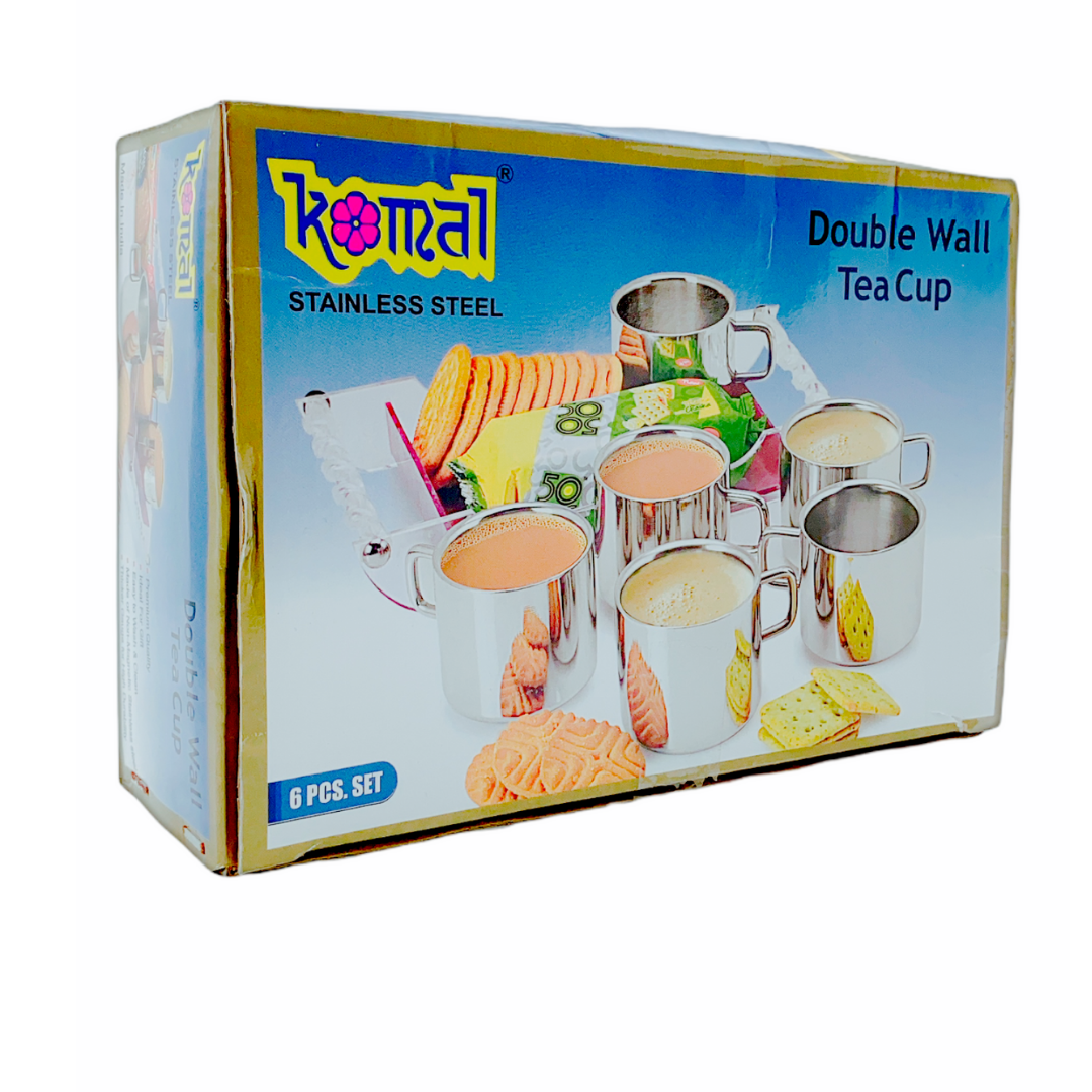 Buy Komal Double Wall Tea Cup (Stainless Steel) from Online Grocery ...
