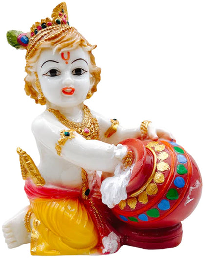 Krishna Makhan Chor Idol/ Statue/ Murti Size-(5'' x 3.5'' x 6.5'')- Style 43