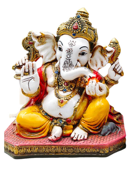 Laddu Ganesh Medium - (Style-11) (Size-7'' x 4.5'' x 8'')-Statue/ Idol/ Murti