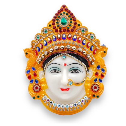 Decorative Laxmi/ Lakshmi Goddess Pooja Face Idol/ Wall Hanging/ Stonework Design 7''-9351235044583