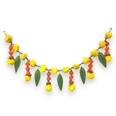 Leaf & Flower Toran (A-1) Pom Pom Toran
