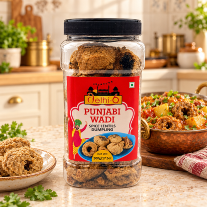 Delhi 6 Punjabi Wadi 500g | Traditional Punjabi Wadiyan | Sun-Dried Lentil Dumplings | Jar Pack