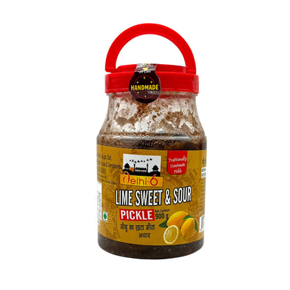 Delhi 6 Lime Sweet & Sour Pickle | Nimboo Ka Khatta Mitha Achar | 20% Less Salt and Handmade | Traditionally Homemade Pickle | Swad Ki Potli 900g