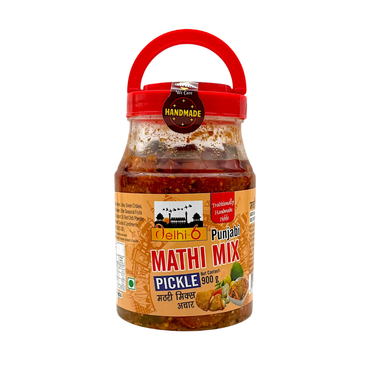 Delhi 6 Punjabi Mathi Mix Pickle | Mathri Mix  Achar | 20% Less Salt and Handmade | Traditionally Homemade Pickle | Swad Ki Potli 900g- 9351235052786