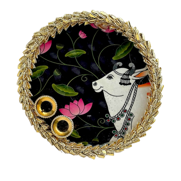 Fancy Nandi Pooja Thali / Puja Plate- Size 6''- Style B | 9351235058474