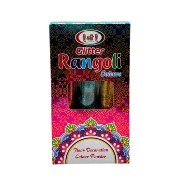 Premium Glitter Rangoli Floor Decoration Colour Powder Set Plastic Bottle Pack of 9 / - 9351235051451