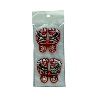 Acrylic Laxmi/ Lakshmi Charan Paduka Sticker/ Decorative Diwali Set- Size 2'' - 9351235051598