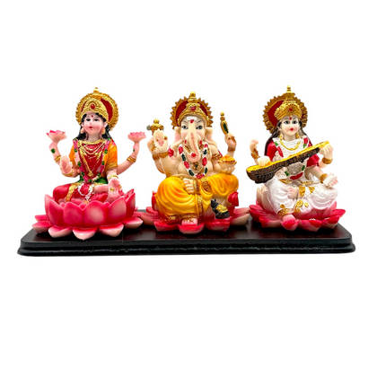 Lakshmi Ganesh Saraswati Set – Divine Trio Idol/ Murti/ Statue- Size: 23.5*9*11CM (9.25in x 3.54in x 4.33in)- Model No: GOD 333-3 Three in one- 9351235055015