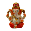 Small Ganesha Statue – Peaceful Sitting Pose Idol/ Murti/ Statue- Size: 4.5*4.5*8.5CM (1.77in x 1.77in x 3.35in)- Model No: GOD 33444-4- 9351235055169