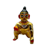 Laddu Gopal Brass Medium Size Idol | Design No 2 | Premium Finish | Size- 4'' x 3.2''- 9351235054889
