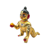 Laddu Gopal Brass Medium Size Idol | Design No 2 | Premium Finish | Size- 4'' x 3.2''- 9351235054889